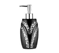 Zahari Home Sinatra Soap Dispenser/Lotion Pump Unique Design Bling Glass Mosaic Décor, Black