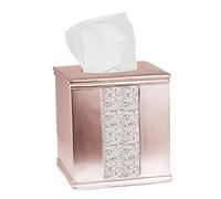 Zahari Home Sinatra Tissue Box Cover Square Tissue Holder for Bathroom Bedroom Living Room, Blush