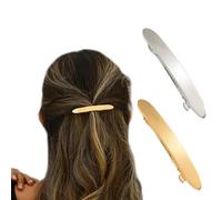 ZAHD 2 Pieces Barrettes French Hair Clips Women's Small Slim Strip Hair Pin Metal Snap Bun Hair Clip Metal Hair Holder Clips Hair Clips Women's Thin Hair for Women (Gold2 Silver2)