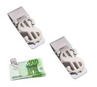 ZAHD 2 x men's money clips, money clip, ultra thin metal money clip, money clip for cash, business card, credit card, Silver2, No