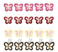 ZAHD 20 Pieces Butterfly Knitted Handmade Applique Butterfly Crochet Patches Butterfly Shape Polyester for Sewing Handmade Mini Butterflies for Dress Handmade (20)