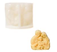 ZAHD Virgin Mary Family Making Molds Silicone Candle Molds 3D Virgin Mary Joseph Jesus Silicone Mould for Candles (White)