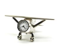 ZAHEPA Aeroplane Miniature Table Clock with Rotating Wheels, Stylish Analog Desk Clock & Paper Weight, Manual Adjustment, Easy Battery Replacement, Students, Vintage Decor for Home & Office