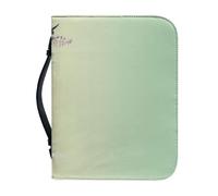 ZAHHYG Bible Cover Case for Women Leather Green Minimalism Book Pouch with Handle, Waterproof Multi-Functional Large Size, Zipper and Multi-Pockets for Men, Women 28.5x5.12cm