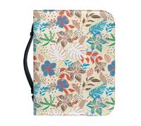 ZAHHYG Bible Cover Large Blue Brown Pu Leather Carrying Book Pouch Protective with Zip, Bible Bag with Handle for Men, Women, Friends 30.5x6.4cm