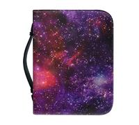 ZAHHYG Bible Cover Purple Star for Men & Women, Bible Book Pouch with Handle, Multi-Functional Large Size, Zipper and Multi-Pockets 25.9x4.8cm