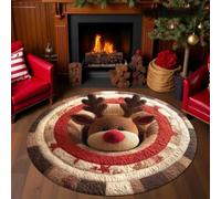 ZAHHYG Circular Rug 100Cm Brown Animals Modern Circle Rug Soft and Durable | Foldable round rugs,Living Room Non Slip Washable Shaggy Carpet For Home Decor and Room Floor Mat