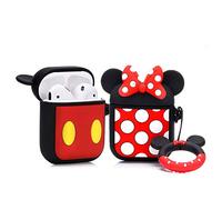 ZAHIUS [2 Pack]Airpods Silicone Case Funny Cover Compatible for Apple Airpods 1&2 [3D Cartoon Pattern][Best Gift for Girl Boy] (Minnie/Mickey)