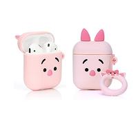 ZAHIUS Airpods Silicone Case Funny Cover Compatible for Apple Airpods 1&2 [3D DSN Cartoon Pattern][Best Gift for Girl Boy] (Piglet)