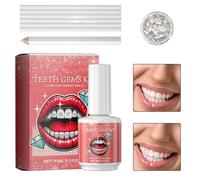 Zahn-Set Mit Kleber - Buntes -Zahnset - Zahn-Set-Dekoration | Set Mit Kleber Licht Applikator Und Zahnedelsteinen Zur Sicheren Anwendung Für Party Make-Up Und Zahnstyling