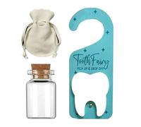 Zahnfees - Toothbag, 25 cm Tooth Fairies Door Hanger - Children's Door Pendant with Storage Bag for Milk Teeth Made of Wood, Ideal as Decoration for Children's Room, Preschool, Nursery to Remember