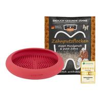 ZAHNPUTZFLOCKEN UFO Lick Mat Pink as a Lick Mat Dog After Dog Food and as a Dog Accessory for Soothing and Dental Care, Bad Breath Gum Disease and Tartar Away