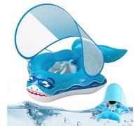 Zahoken Baby Float with Canopy,Portable Skin-Friendly Baby Swim Float | Foldable Fun Shark Shape Ring with Shade for Swimming Outdoor Backyard Kids Toddler Boy Girl
