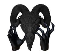 Zahoken Baphomet Figure - Resin Baphomet Head and Hands Statue for Wall,Scary Demon Statue for Basement Hallway Foyer Dining Room, Gothic Satanic Goat Ornament