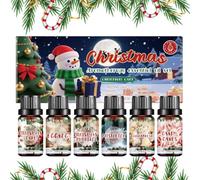 Zahoken Christmas Diffuser Oil - 6-Piece Christmas Scented Oil for Diffuser - Long-Lasting Scent for Party Candy Cane Cranberry Mold Soap Candle Adults Living Room Bedroom