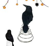 Zahoken Crow Figurine,Miniature Christmas Treetops Ornaments Black Crow - Decoration Model Birds for Christmas Tree Toppers Party Props Porch Lawn Yard Patio Indoor Outside Pool Garden