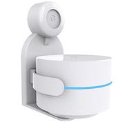 ZahoTse For Google nest WiFi 2 AC2200 Holder Wall Mount Stand Accessory with Integrated Cable Management No Screws Required Speaker Accessory Rack (White, JGL01) 1 Piece