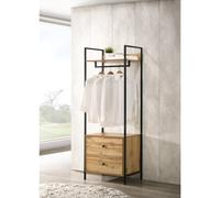 Zahra Bedroom Double Open Wardrobe 2 Drawers Furniture Storage Cupboard