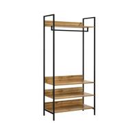 Zahra Open Wardrobe With 4 Shelves - Wotan Oak, Brown
