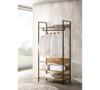 Zahra Bedroom Double Open Wardrobe 4 Shelves Furniture Storage Cupboard