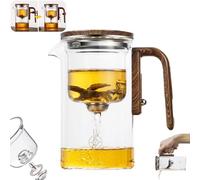 Zahra Magic Teapot, Enchantea Tea Pot, Magic Pot, Witchcraft Tea Pot, Water Separation Glass Teapot with Strainer, Press Control Teapot for Loose Tea (520ml)