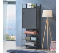 Zahra Storage Open Wardrobe Clothes Organizer Closet Cupboard Bookshelf Grey