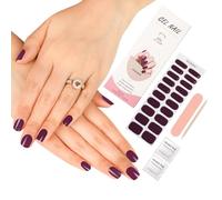 ZAHRVIA 20 PCS Semi Cured Gel Strips, Full Wraps Adhesive Stickers With Nail File and Stick - Black Red