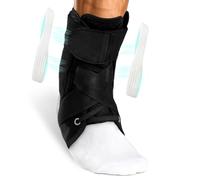 ZAHRVIA Adjustable Ankle Brace with Removable Stabilizers - Ankle Support for Sprains, Sports & Injury Recovery (Men/Women) (S)