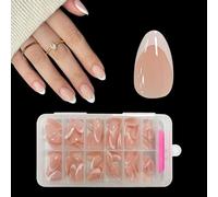 ZAHRVIA Almond French Press On Nails - 120Pcs French False Nails - Fake Nail White Tip False Nail Kit - Full Cover Stick on Nail Art Manicure Decorations