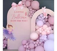 ZAIBIANHAO A Little Ballerina Is On The Way Decal - Ballet Princess Theme Baby Shower Decorations, Gender Reveal Ballet Dancer Party Sign, Birthday Balloons Arch Backdrop Photo Props