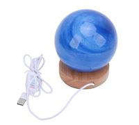 ZAICOLER 12cm Planet Nightstand Lamp, Stepless Dimming Reading Table Lamp, Warm White Cold White Nature Light with Glass Solid Wood Design, Ideal for Bedside