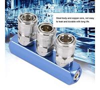 ZAICOLER 12mm Pneumatic Quick Fitting Connector Durable Steel Body for Air Hose Connection 2/3/4/5 Way Applications (Straight 3 Way)