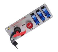 ZAICOLER 12V LED Toggle Ignition Switch Panel with Start Button, Multifunctional Car Racing Switch Panel for RV Truck, Metal Material (Blue)