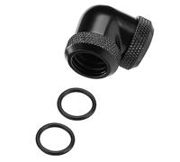 ZAICOLER 14mm OD Dual Hard Tube Connector Water Liquid Cooling Twist 90 Degree Elbow with Silicone Seal for Computer Water Cooling Fittings (Black)