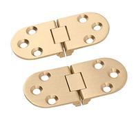 ZAICOLER 180 Degree Rustproof Brass Folding Flip Top Hinge for Sewing Machine Table, Durable and Elegant, Set of 2 for Folding Tables and More (2.5mm/0.10in)