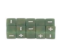 ZAICOLER 20pcs Plus Minus Sign Dice Set for Infant Math Teaching Durable Engraved Plastic Dices 16mm for Education (Light Green)