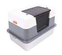 ZAICOLER 23.62x15.75in Stainless Steel Cat Litter Box for Multi Cat Households,Enclosed Design Traps Odor and Prevents Litter Spatter,Easy to Clean Sturdy Construction,With Scoop