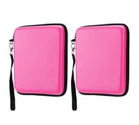 ZAICOLER 2Pcs Durable Shockproof EVA Hard Storage Bag for 2DS Game Consoles - Protects Against Dust and Falls - Pink, Red - Convenient for Placing Accessories Products Around 2DS (Roseate)