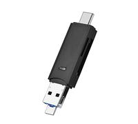 ZAICOLER 3 in 1 Type C Card Reader with OTG Function for Direct Memory Access on Smartphones and Laptops (Black)