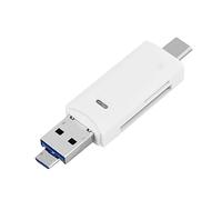 ZAICOLER 3 in 1 Type C Card Reader with OTG Function for Direct Memory Access on Smartphones and Laptops (White)