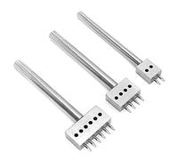 ZAICOLER 3PCS Steel Spacing Punch Tool Set for Leather Crafting Hole Punching for Artists Material:Steel (Spacing 6mm (2+4+6))