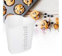 ZAICOLER 500ml Silicone Measuring Cup with High Temperature Resistance for Baking and Cooking, White, Flexible Design, 10.5cm X 9.5cm