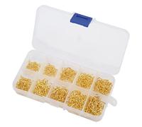 ZAICOLER 500pcs Fishing Hooks Set Carbon Steel Single Circle Fishhook with 10 Different Sizes, Suitable for Carp Fishing, Fly (Gold)