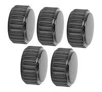 ZAICOLER 5PCS Professional Watch Crown Repair Parts Set, Steel Watch Head Replacement Accessories, Durable Crown Spare Parts, Ideal for Watchmakers and Repairers, Black (7mm Flat Large Hole)