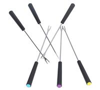 ZAICOLER 6 Pcs Fondue Forks, Stainless Steel Long Dipper Sticks, Multi Color Top Fondue Picks for Easy Differentiation for Cake Chocolate Cheese