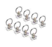 ZAICOLER 8pcs L Track Single Stud Fitting, 4000 Lbs Break Strength Stainless Steel Round Ring O Ring with 360 Degree Rotation, for Truck Bed Trailer Cargo Securement (Silver)