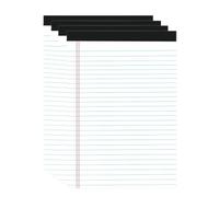ZAICOLER A5 Wide Ruled Notepad Double Red Margin Layout 50 Sheets per Pad (4pcs 12.7X20.3cm 50 Pages)
