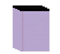 ZAICOLER A5 Wide Ruled Notepad Double Red Margin Layout 50 Sheets per Pad (4pcs 12.7X20.3cm 50 Pages)