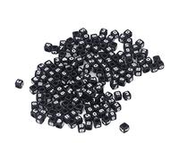 ZAICOLER Acrylic Black Cube Number Beads for DIY Jewelry Making Bracelets Key Chains, 300pcs Digital Beads for Promoting Imagination and Physical Development, Suitable for All Jewelry Making Crafts