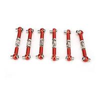 ZAICOLER Adjustable Aluminum Alloy Servo Link Rod Set for RC Car 1/10 Buggy Tourning Car 47mm Red Black Light Blue 6pcs for HSP/ZD Racing/Hpi (Red)